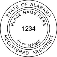 Alabama Registered Architect Rubber Stamp 2"