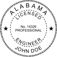 Alabama Professional Engineer 1-5/8" Self Inking Stamp