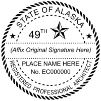 Alaska Registered Architect Rubber Stamp 2"