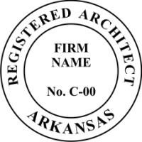 Arkansas Registered Architect 1-1/2" Rubber Stamp