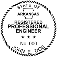 Arkansas Professional Engineer Rubber Stamp 2"