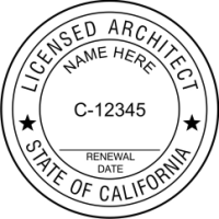 California Licensed Architect Rubber Stamp 2"