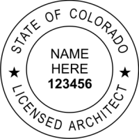 Colorado Licensed Architect Rubber Stamp 2"