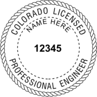 Colorado Professional Engineer Rubber Stamp 1-5/8"