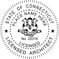 Connecticut Licensed Architect 1-1/2" Rubber Stamp