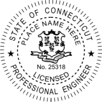 Connecticut Professional Engineer Rubber Stamp 1-1/2"
