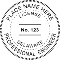 Delaware Professional Engineer 1-1/2" Rubber Stamp