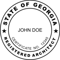 Georgia Registered Architect Rubber Stamp 1-3/4"