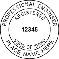 Idaho Professional Engineer Rubber Stamp 1-9/16"