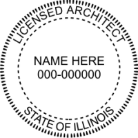 Illinois Registered Architect Rubber Stamp 2"