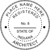 Indiana Registered Architect 1-5/8" Embosser