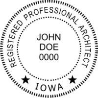 Iowa Registered Architect Rubber Stamp 1-3/4"