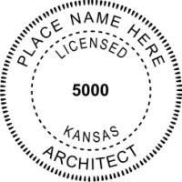Kansas Licensed Architect Rubber Stamp 1-5/8"