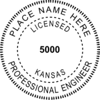 Kansas Professional Engineer Rubber Stamp 1-5/8"