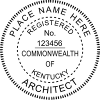 Kentucky Registered Architect 1-9/16" Embosser
