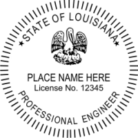 Louisiana Professional Engineer 1 5/8" Rubber Stamp