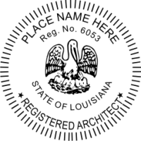Louisiana Registered Architect 1-1/2" Rubber Stamp