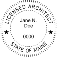 Maine Licensed Architect Rubber Stamp 1-3/4"