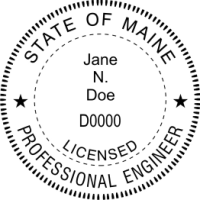 Maine Professional Engineer 1-3/4" Rubber Stamp