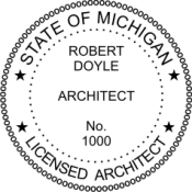 Michigan Licensed Architect Rubber Stamp 4cm