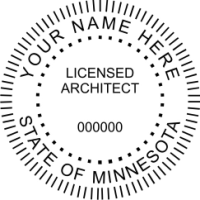 Minnesota Licensed Architect Rubber Stamp 2"