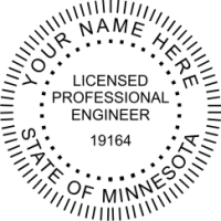 Minnesota Professional Engineer Rubber Stamp 2"