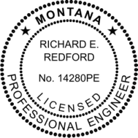 Montana Professional Engineer Rubber Stamp 2"