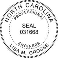 North Carolina Professional Engineer Rubber Stamp 1-5/8"