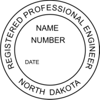 North Dakota Professional Engineer Rubber Stamp 1-5/8"