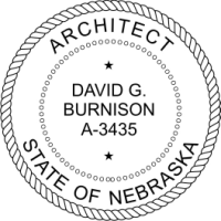 Nebraska Architect Rubber Stamp 2"