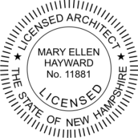 New Hampshire Licensed Architect Self Inking Stamp 1-9/16