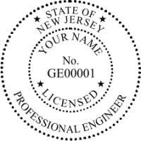 New Jersey Professional Engineer 1-1/2" Self Inking Stamp