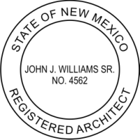 New Mexico Registered Architect Rubber Stamp 1-3/4"