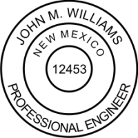 New Mexico Professional Engineer 1-1/2" Rubber Stamp