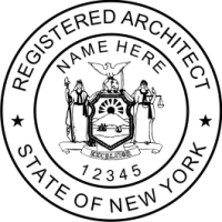 New York Registered Architect Rubber Stamp 1-3/4"