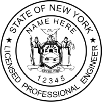 New York Professional Engineer 1-3/4" Self Inking Stamp