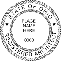 Ohio Registered Architect Rubber Stamp 2"