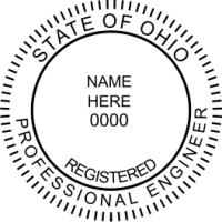 Ohio Professional Engineer 1-3/4" Rubber Stamp