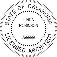 Oklahoma Licensed Architect Self Inking Stamp 2"