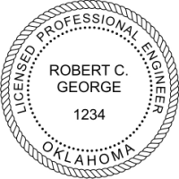 Oklahoma Professional Engineer Rubber Stamp 1-5/8"