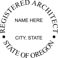 Oregon Registered Architect Rubber Stamp 2"