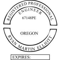 Oregon Professional Engineer Rubber Stamp 1-5/8"
