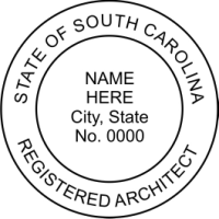 South Carolina Registered Architect Rubber Stamp 1-3/4"