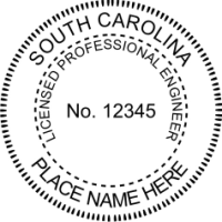 South Carolina Professional Engineer Rubber Stamp 1-9/16"