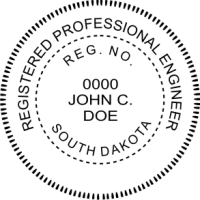 South Dakota Professional Engineer Self Inking Stamp 2"