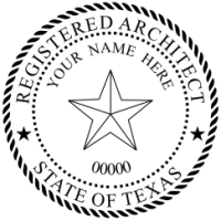 Texas Registered Architect Rubber Stamp 1-5/8"