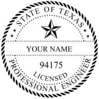 Texas Professional Engineer Self Inking Stamp 1-5/8"