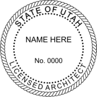 Utah Licensed Architect Rubber Stamp 2"