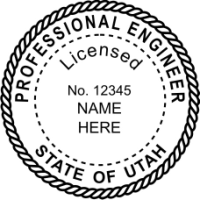 Utah Professional Engineer Rubber Stamp 1-5/8"
