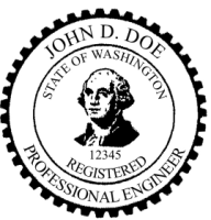 Washington Professional Engineer Self Inking Stamp 2"